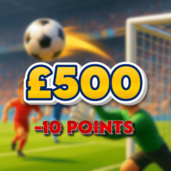 Runner Up | £500.00 Cash | -10 Points