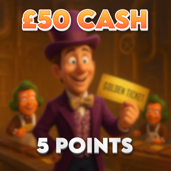 Golden Wrapper Win | £50.00 Cash | 5 Points