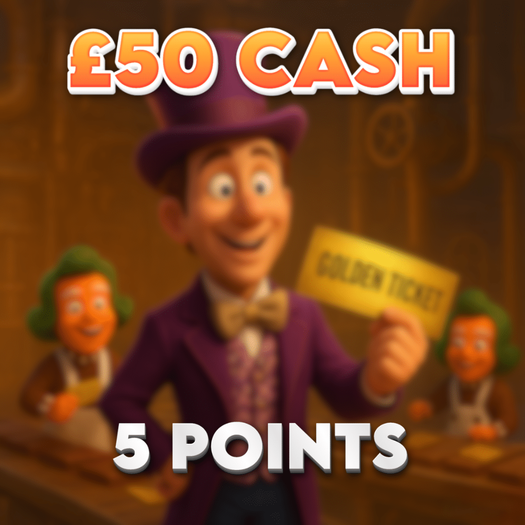 Golden Wrapper Win | £50.00 Cash | 5 Points