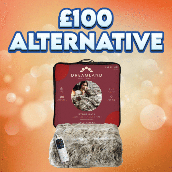 Dreamland Intelliheat Faux Fur Warming Throw - Alaskan Husky OR £100