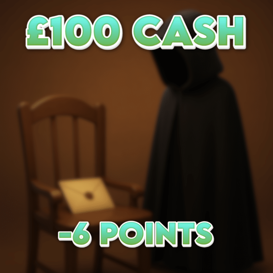You've Been Tricked | £100.00 Cash | -6 Points