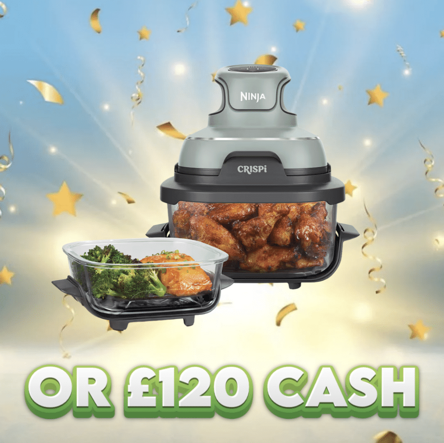 Ninja Crispi 4-in-1 Portable Glass Air Fryer OR £120 Cash