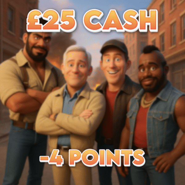 Weapons Jammed | £25.00 Cash | -4 Points