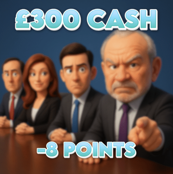 Client Walked Away | £300.00 Cash | -8 Points