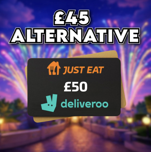 £50 Just Eat / Deliveroo Voucher OR £45 Cash
