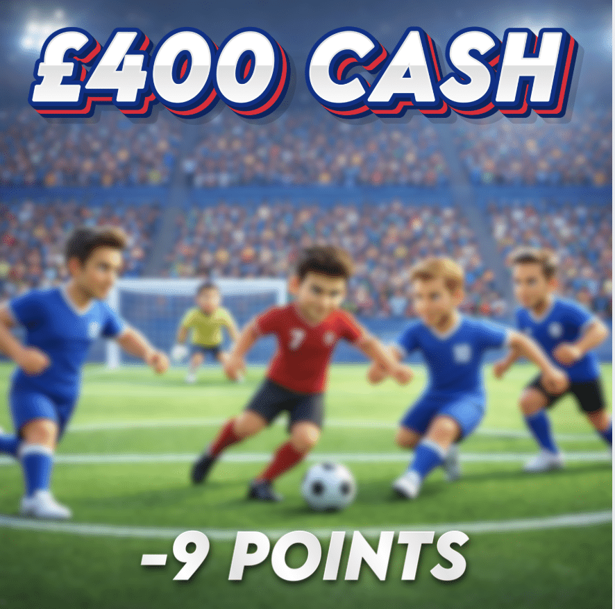 Missed Penalty | £400.00 Cash | -9 Points