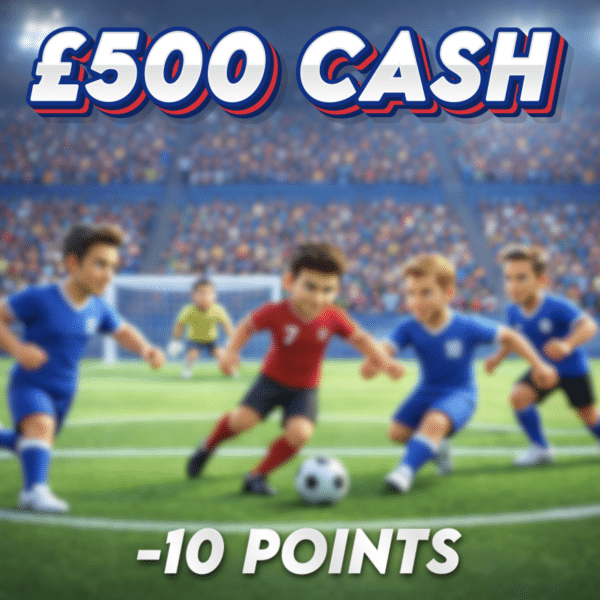 Red Card | £500.00 Cash | -10 Points