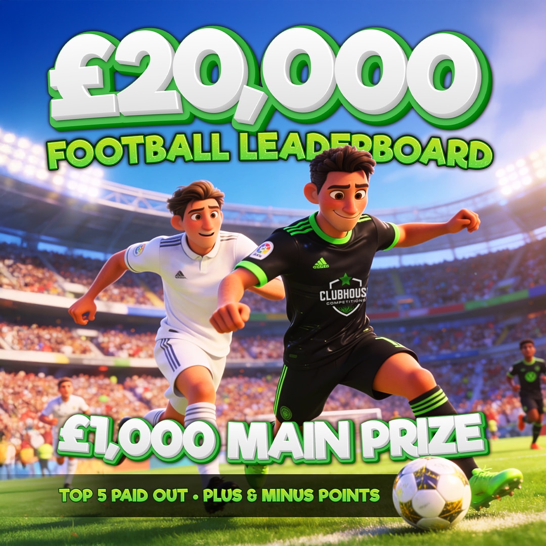 £20K Football Leaderboard (PLUS & MINUS POINTS)