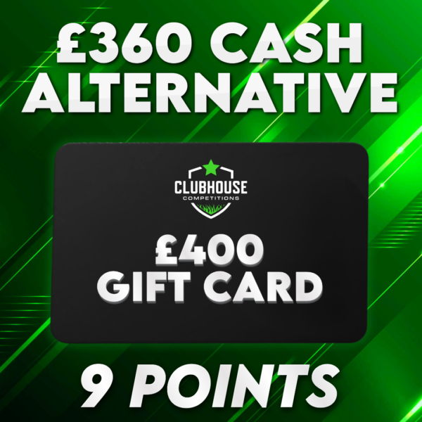 £400 Gift Card Of Choice | 9 Points