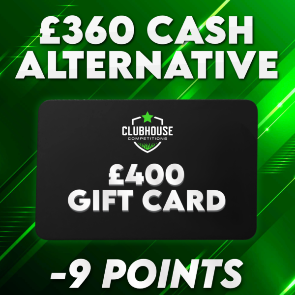 £400 Gift Card Of Choice | -9 Points