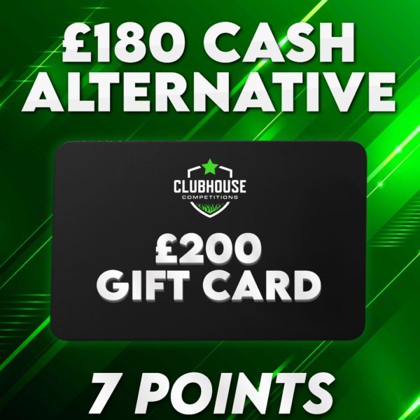 £200 Gift Card Of Choice | 7 Points