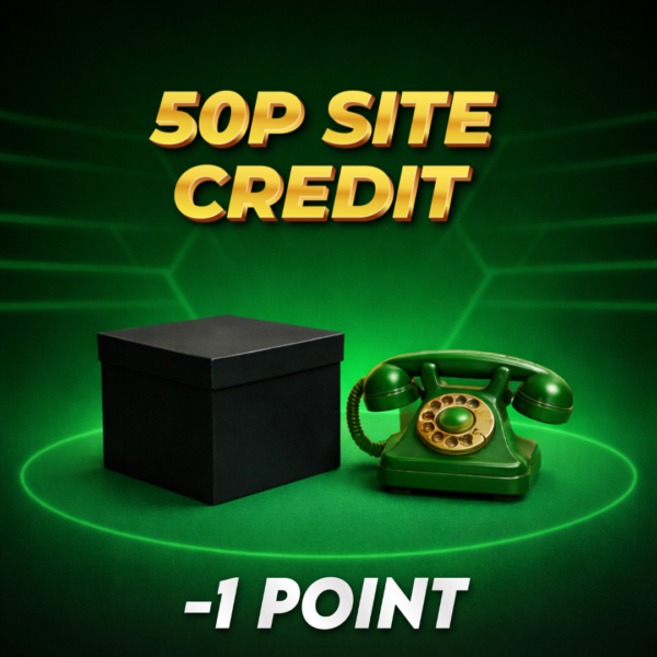 £0.50 Site Credit | -1 Point