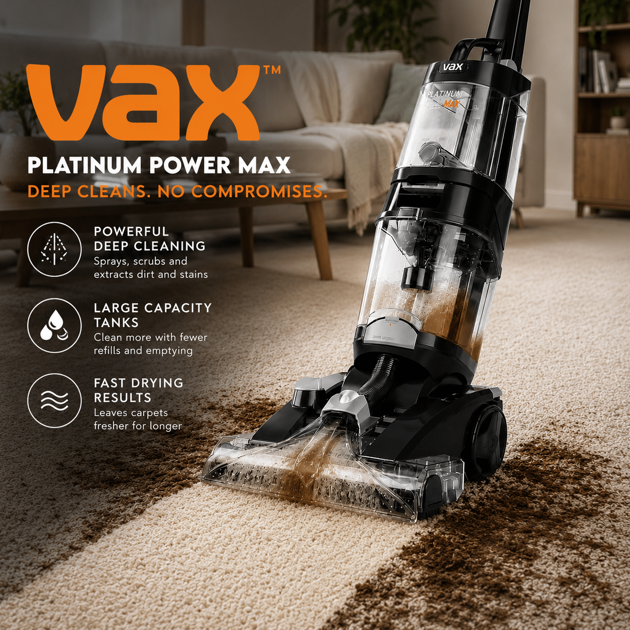 Vax Platinum Power Max Upright Carpet Cleaner