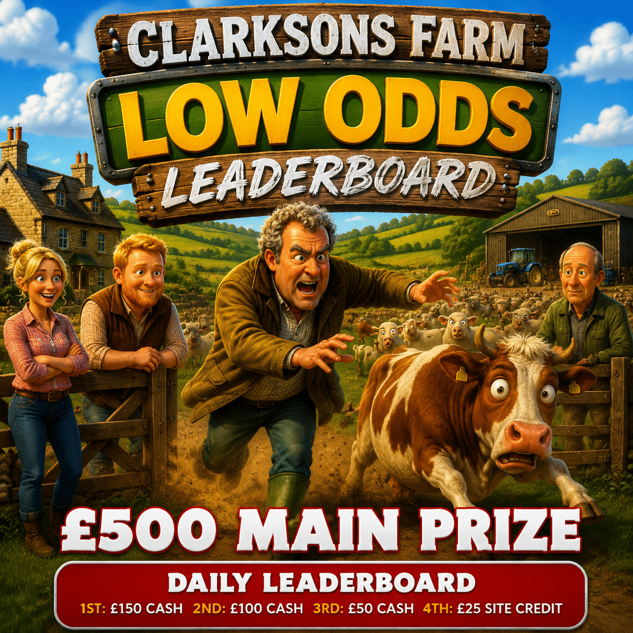 Clarksons Farm Low Odds Leaderboard – £500 Main Prize