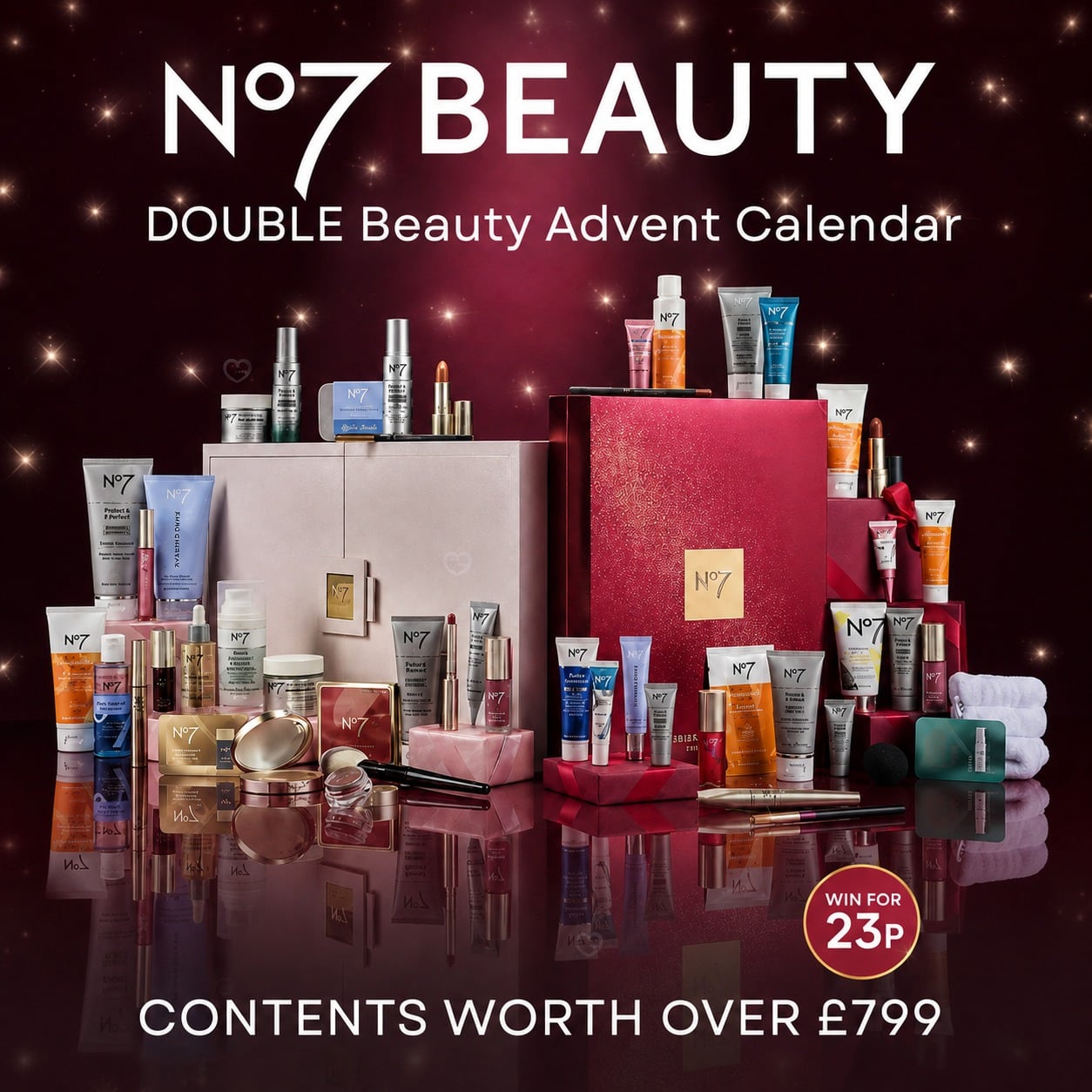 No7 Double Beauty Advent Calendar Worth Over £799