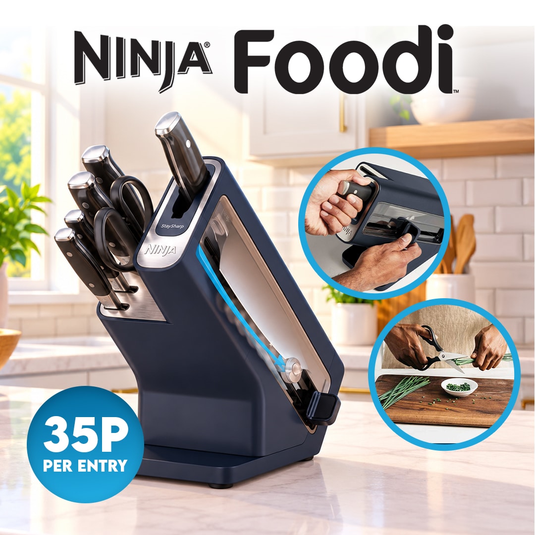 Ninja Foodi StaySharp Knife Block with Integrated Sharpener – 6 Piece Set OR £150