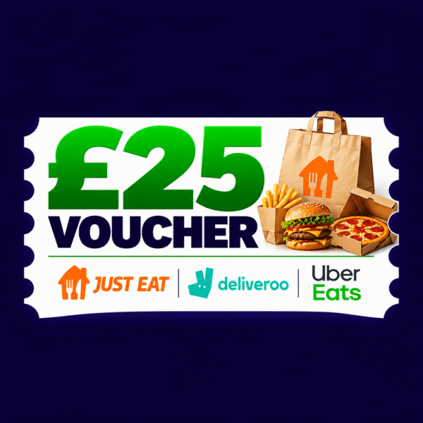 £25 Takeaway Voucher or £20 Cash