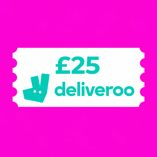 £25 Deliveroo E-Voucher or £20 Cash