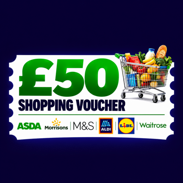 £50 Shopping Voucher or £40 Cash