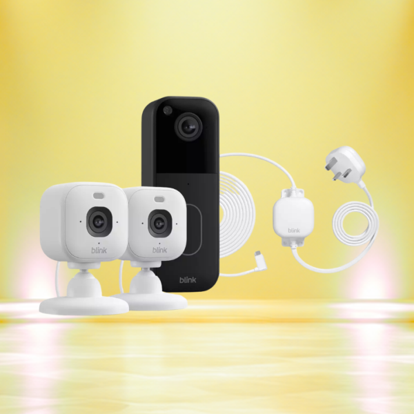 Blink Video Doorbell & Mini 2K+ Security Cam (2 Pack) with Power Adaptor Or £90
