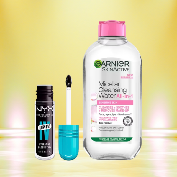 NYX Lip IV Grape Gushin Lip Stain & Garnier Micellar Water 400ml Duo Bundle Or £18