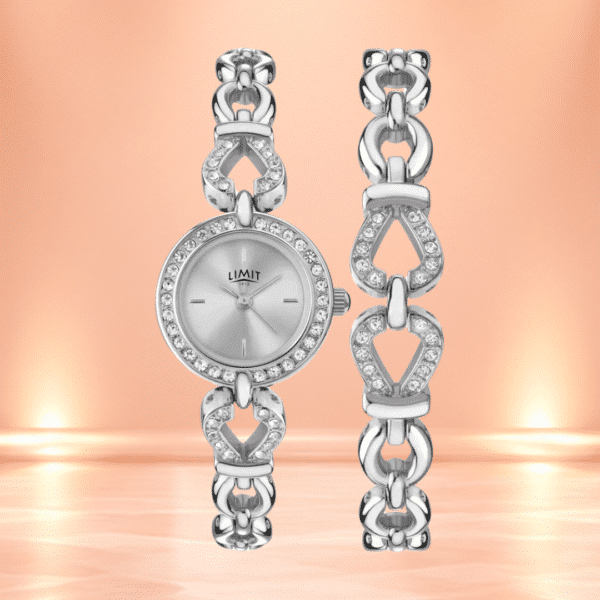 Limit Women's Silver Plated Bracelet and Watch Set Or £18