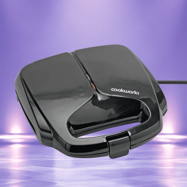 Cookworks 2 Portion Sandwich Toaster - Black Or £13